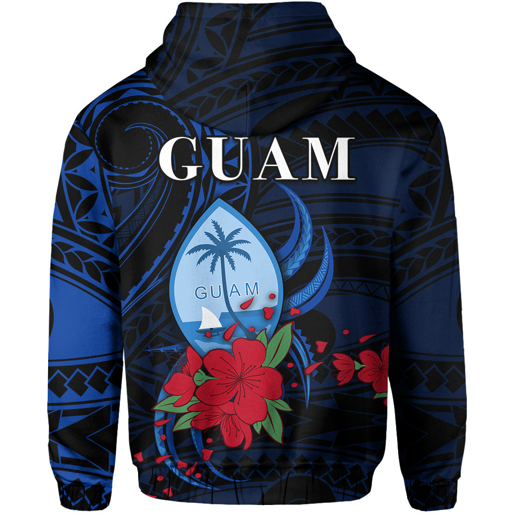Guam Zip Hoodie Polynesian Flowers LT13 - Polynesian Pride