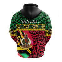 Custom Vanuatu Dreamy Zip Hoodie Flag and Pattern LT13 - Polynesian Pride