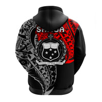 Custom Siva Samoa Zip Hoodie Samoan Dance Mix Red Polynesian LT13 - Polynesian Pride