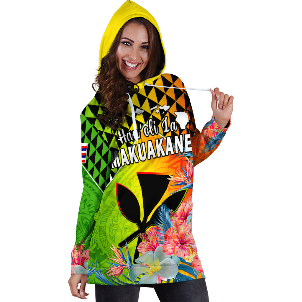 Happy Hawaii Fathers Day Hoodie Dress Hawaiian Tribal Kanaka Maoli Hibiscus LT14 - Polynesian Pride