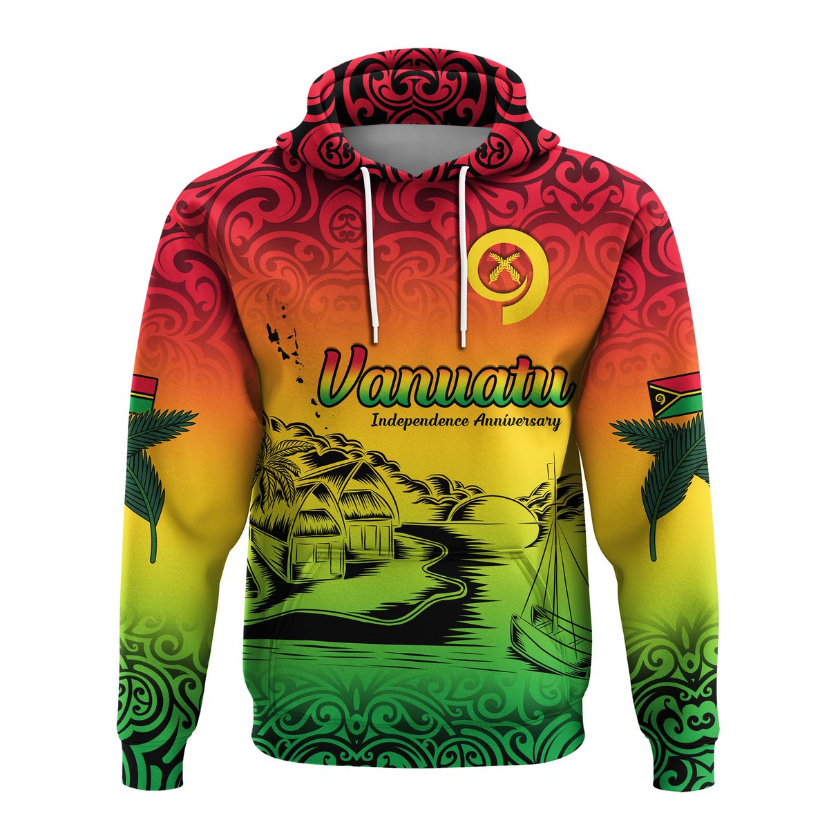 Vanuatu Peaceful Hoodie Independence Anniversary LT13 - Polynesian Pride