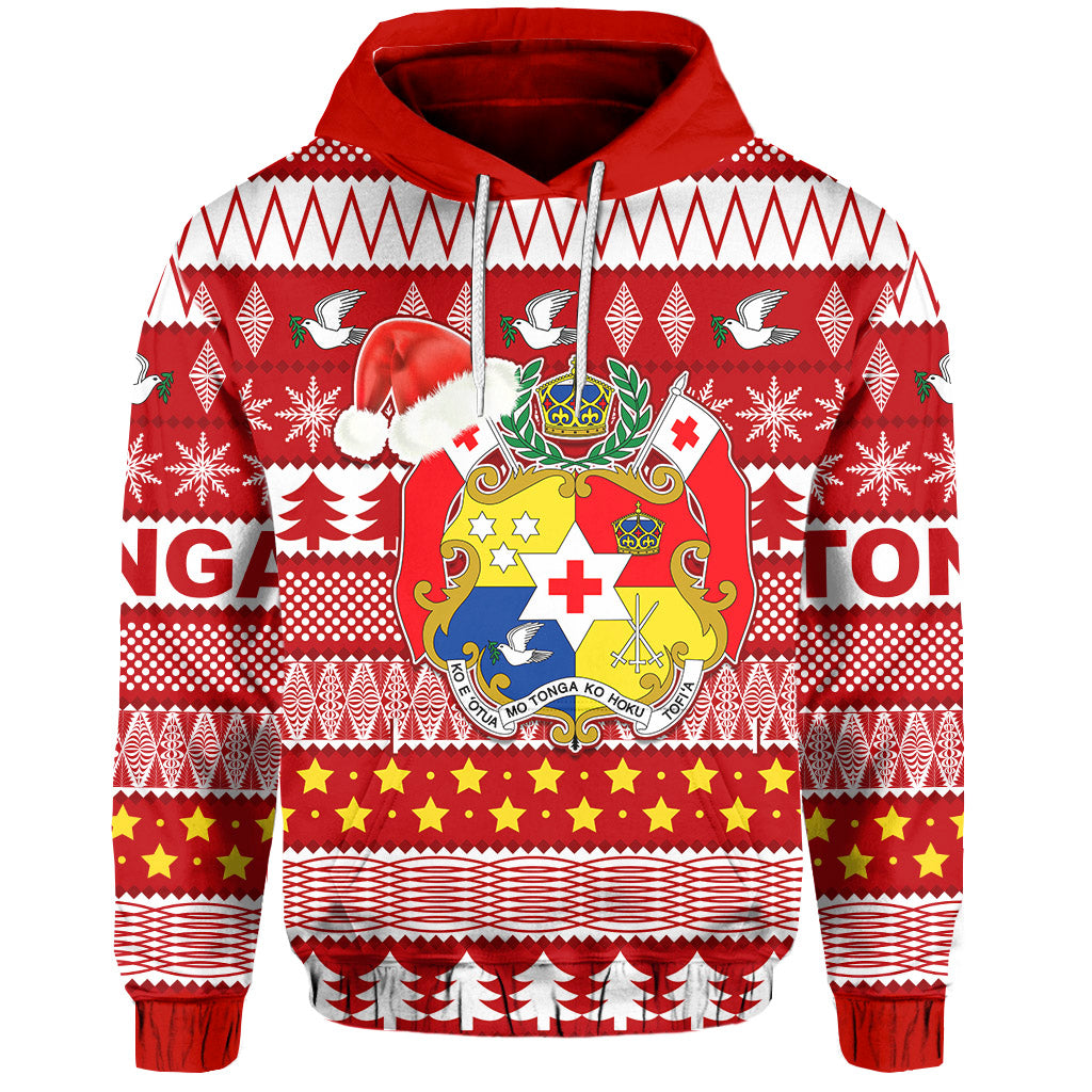 Tonga Kilisimasi Fiefia Hoodie Merry Christmas with Tongan Pattern LT13 Unisex Red - Polynesian Pride