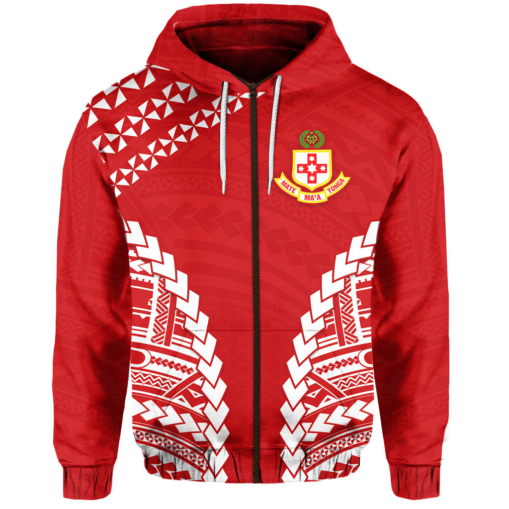 Custom Kolisi Tonga Zip Hoodie LT13 - Polynesian Pride