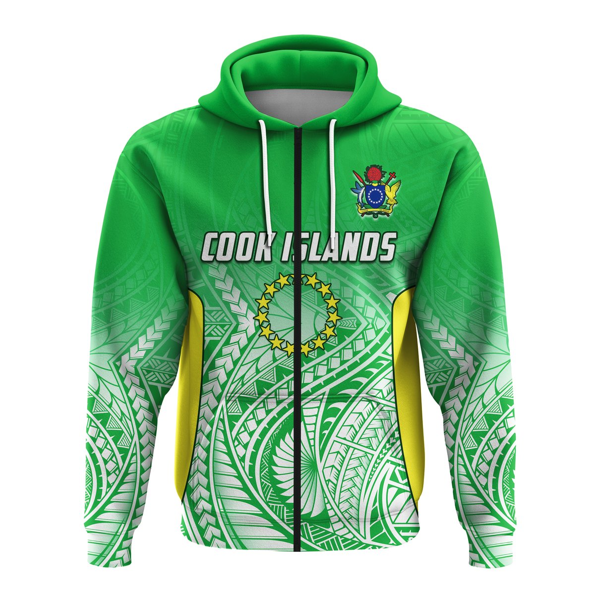 (Custom Text and Number) Cook Islands Zip Hoodie Pattern Be Unique LT13 - Polynesian Pride