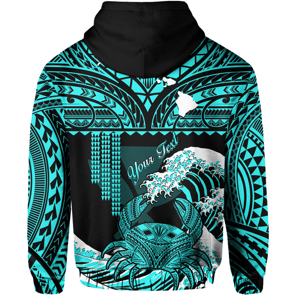 Custom Hawaii Hoodie Kakau Polynesian Crab With Waves Ver.01 LT14 - Polynesian Pride