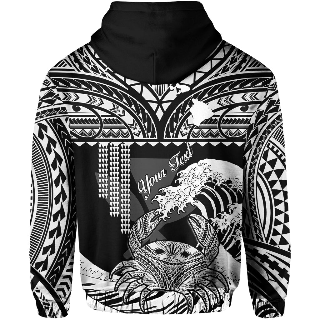 Custom Hawaii Hoodie Kakau Polynesian Crab With Waves Ver.04 LT14 - Polynesian Pride