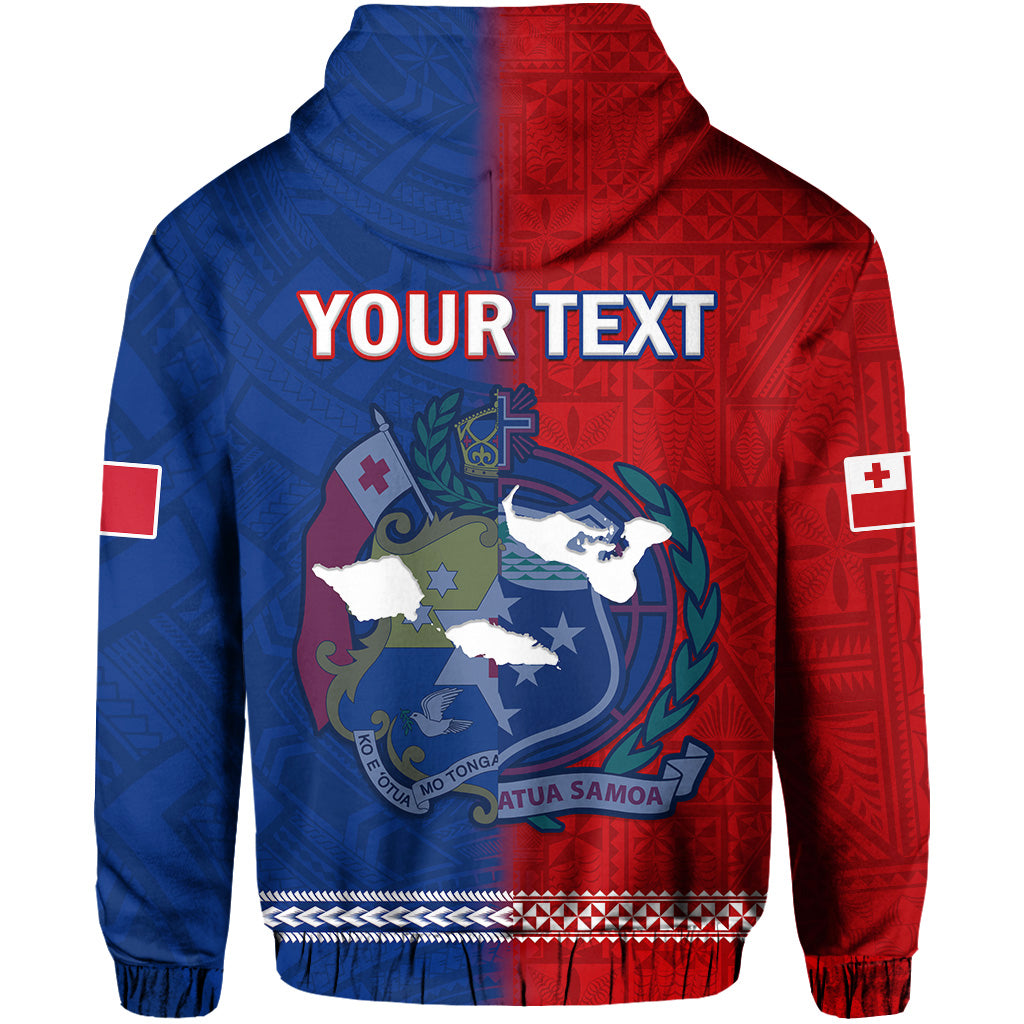 Custom TokoUso Hoodie Tonga and Samoa United We Stand Divided We Fall LT14 - Polynesian Pride
