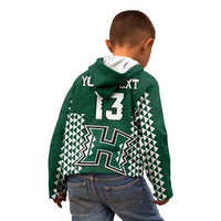 (Custom Text and Number) Hawaii Football Hoodie KID Kakau Warrior Be Stronger LT13 - Polynesian Pride
