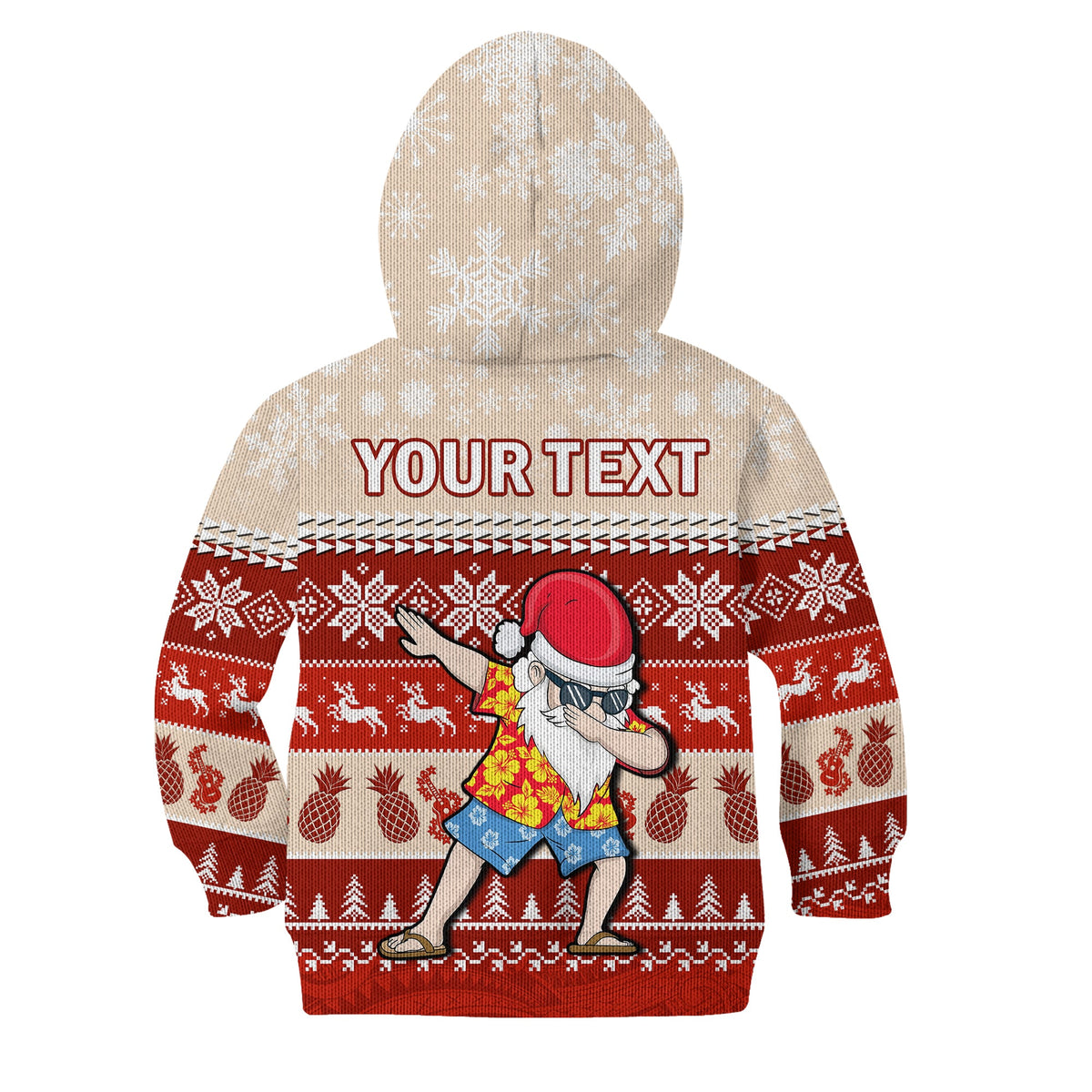 (Custom Personalised) Hawaii Mele Kalikimaka Hoodie KID Dabbing Santa Red Merry Christmas LT14 - Polynesian Pride