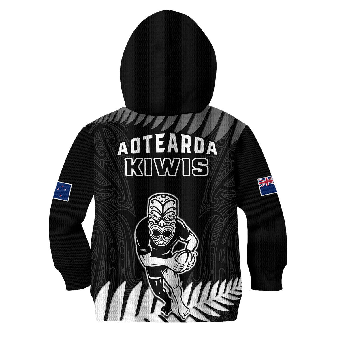 New Zealand Silver Fern Rugby Hoodie KID NZ Kiwi Pacific Maori Sporty LT14 - Polynesian Pride