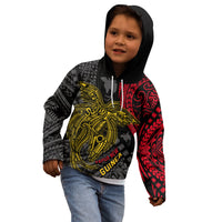 Papua New Guinea Hoodie KID Raggiana Birds Of Paradise Happy 47th Independence Day LT13 Black - Polynesian Pride