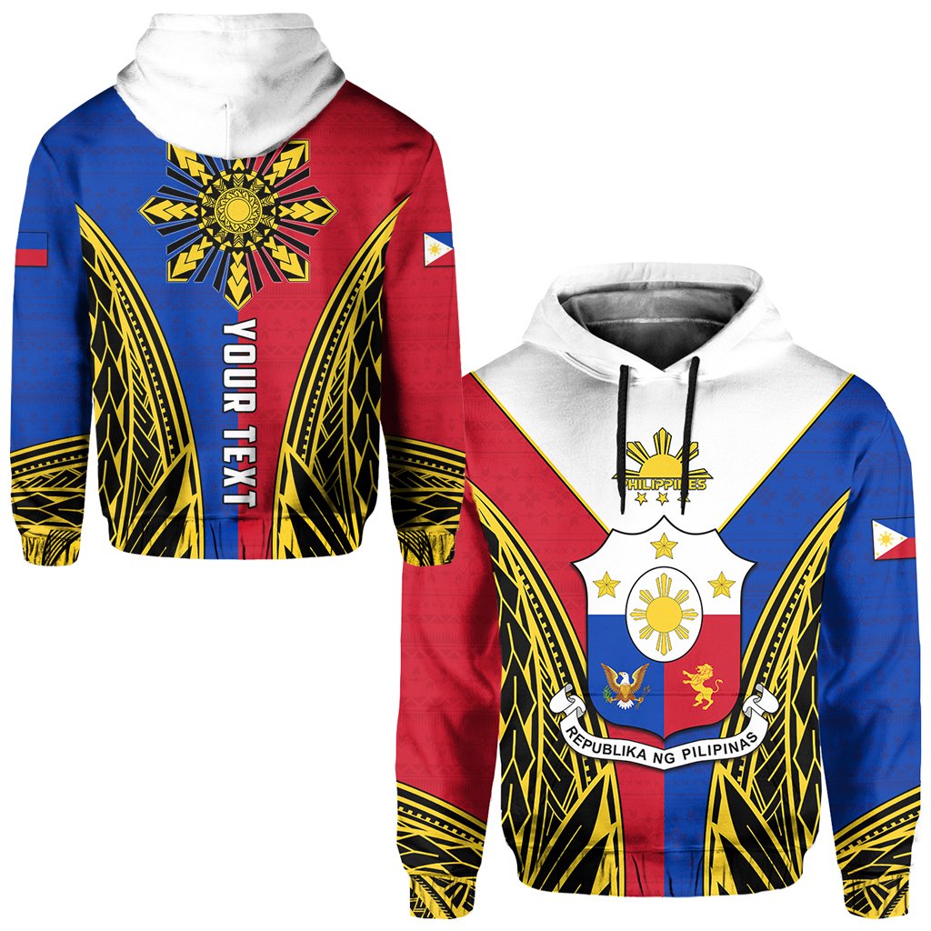 Custom Philippines Hoodie Sun Rayonnant LT13 Unisex Red - Polynesian Pride