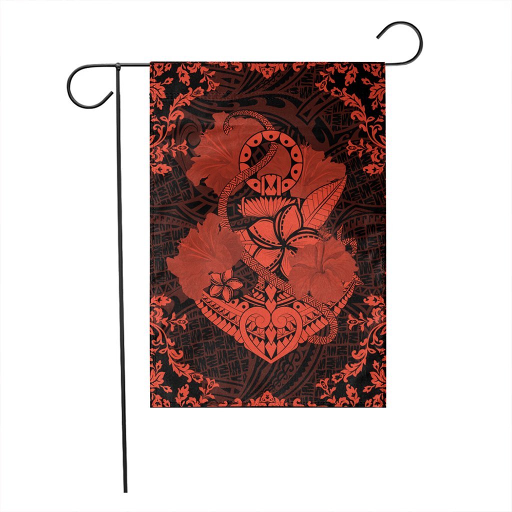 Hawaii Anchor Hibiscus Flower Vintage Flag - AH - Orange - Polynesian Pride