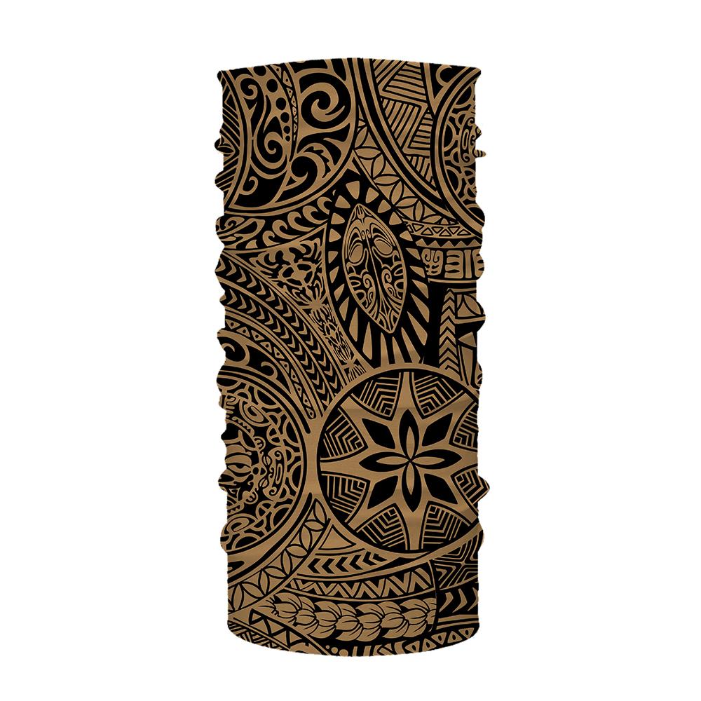 Hawaii Bandana Polynesian Hawaiian Style Tribal Tattoo Gold One Size Gold - Polynesian Pride