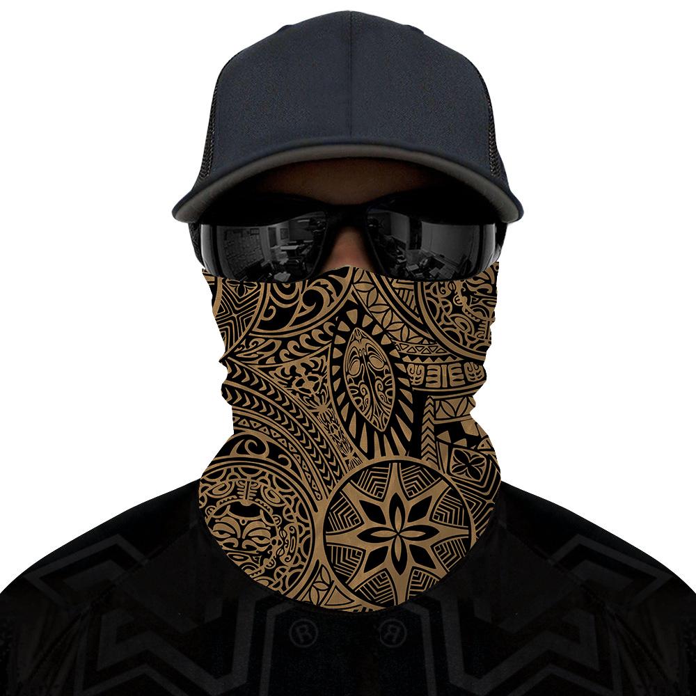Hawaii Bandana Polynesian Hawaiian Style Tribal Tattoo Gold - Polynesian Pride