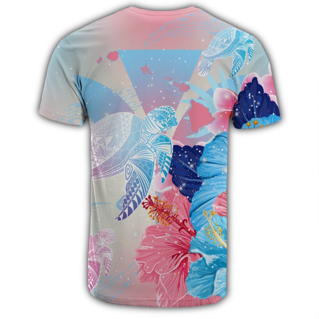 Hawaii Map Kanaka Hibiscus Polynesian Turtle Swimming T Shirt Sweet Dream Style - Polynesian Pride
