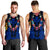 Hawaii Map Kanaka Two Men Holding Flag Tank Top Blue - AH - Polynesian Pride