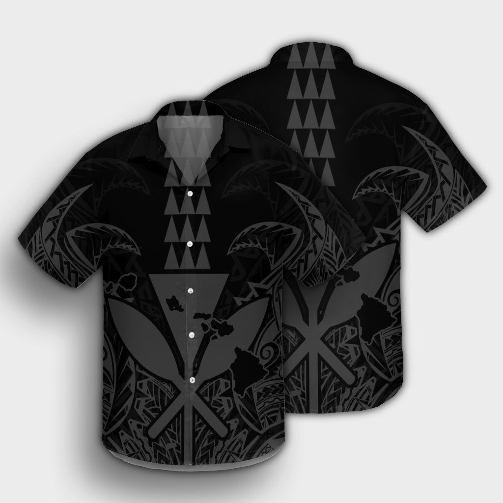 Hawaii Polynesian Kanaka Kakau Hawaiian Shirt - Alan Style Gray - AH - Polynesian Pride