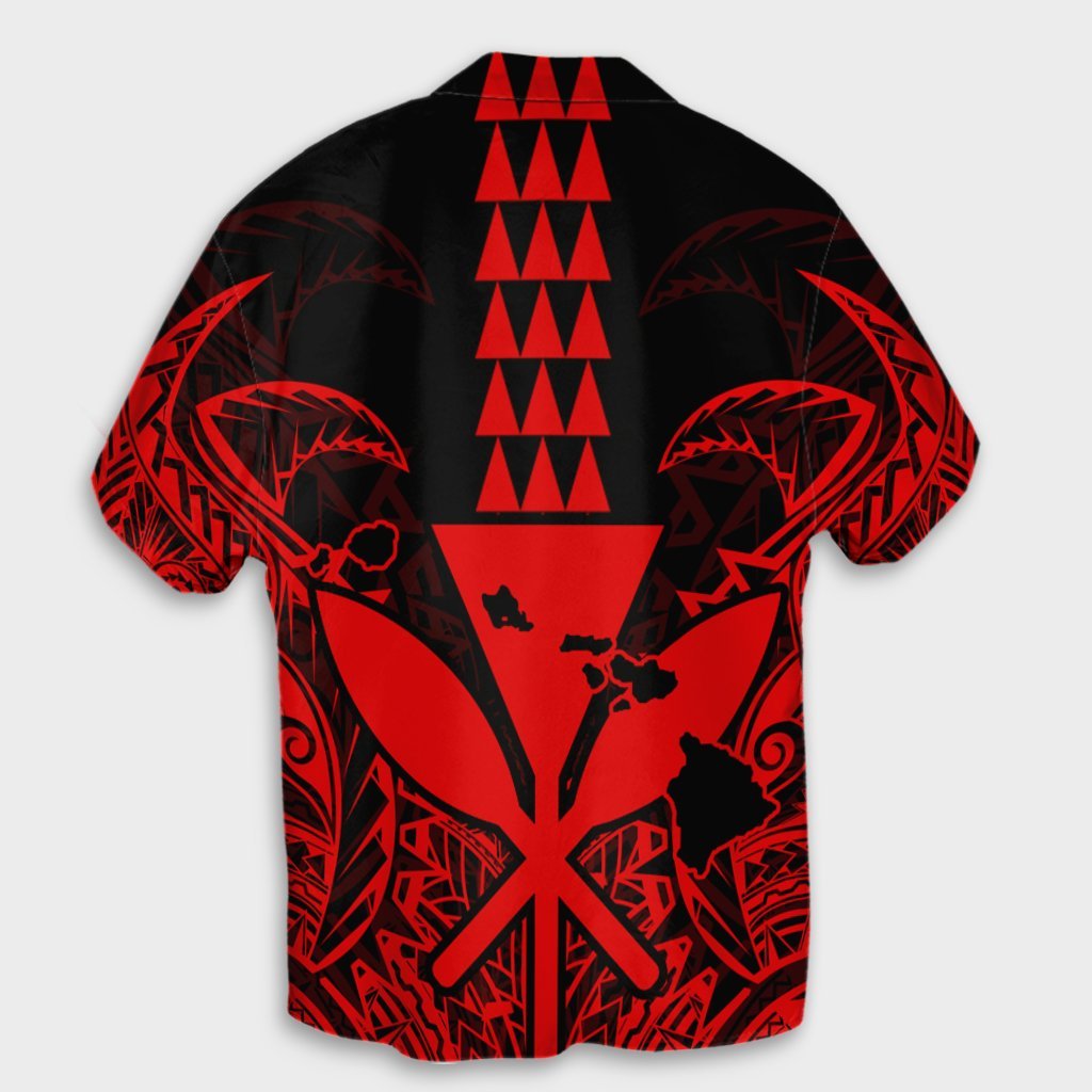 Hawaii Polynesian Kanaka Kakau Hawaiian Shirt - Alan Style Red - AH - Polynesian Pride