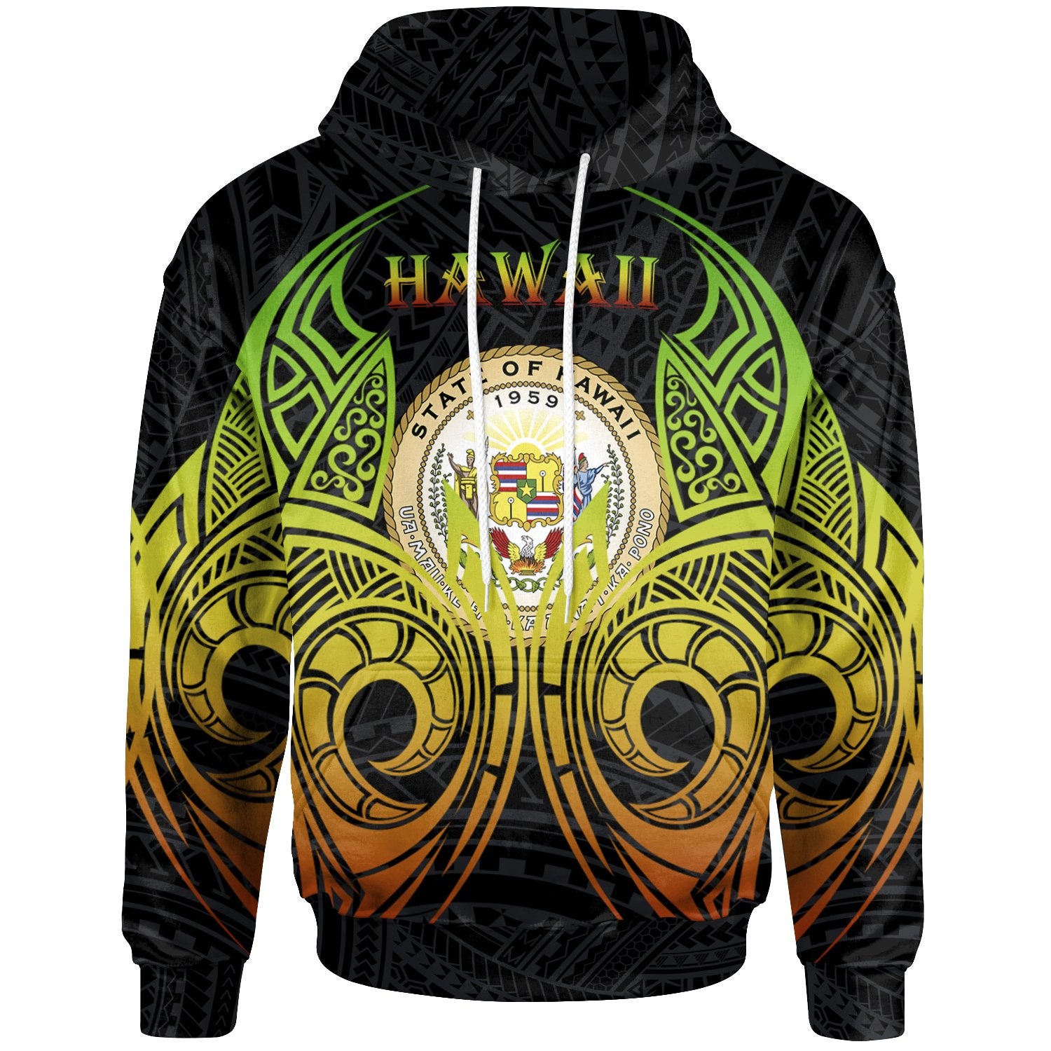 Hawaii Hoodie Polynesian Reggae Tatoo Unisex Reggae - Polynesian Pride