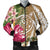 Hawaii Polynesian Turtle Tropical Hibiscus Plumeria Bomber Jacket - Gold - AH Black Unisex - Polynesian Pride
