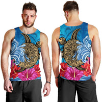 Hawaii Sea Turtle Hibiscus Coconut Tree Tank Top - AH - Polynesian Pride