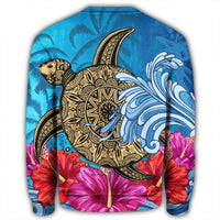 Hawaii Sea Turtle Hibiscus Coconut Tree Sweatshirt - AH - Polynesian Pride
