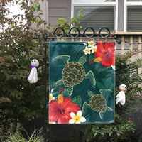 Hawaii Sea Turtle Hibiscus Plumria Flag - AH - Polynesian Pride