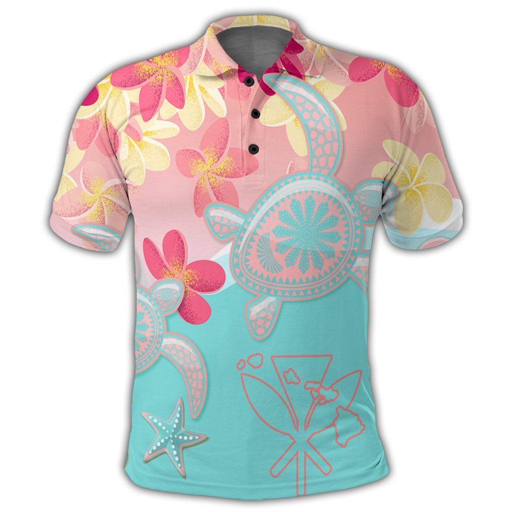 Hawaii Sea Turtle Plumeria Polo Shirt - Polynesian Pride