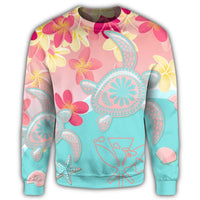 Hawaii Sea Turtle Plumeria Sweatshirt - AH - Polynesian Pride