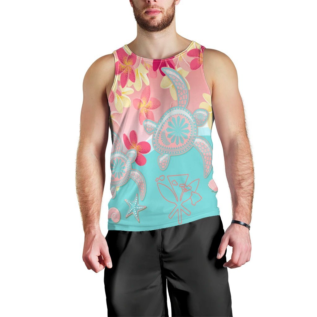 Hawaii Sea Turtle Plumeria Tank Top - AH Black - Polynesian Pride