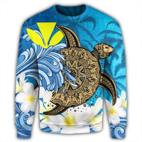 Hawaii Sea Turtle Plumeria Coconut Tree Sweatshirt - AH - Polynesian Pride
