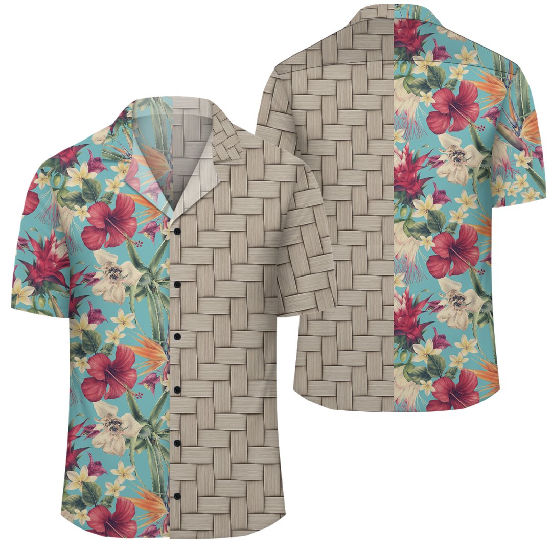 Hawaii Seamless Floral Pattern With Tropical Hibiscus Watercolor Lauhala Moiety Hawaiian Shirt Unisex Art - Polynesian Pride