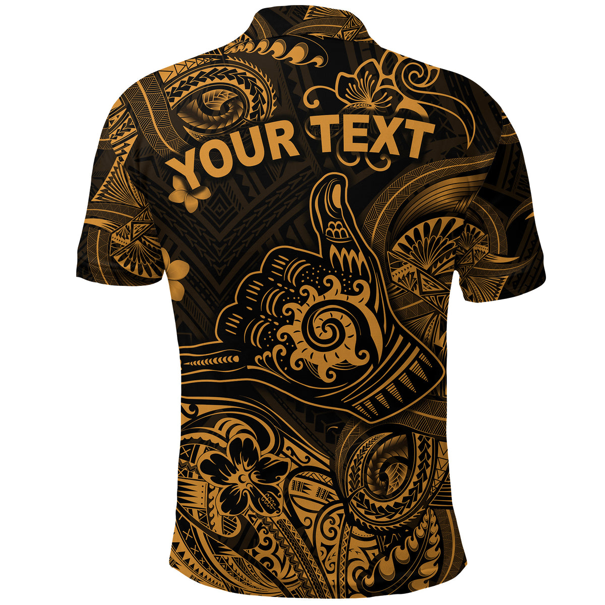 Custom Hawaii Shaka Polynesian Polo Shirt Unique Style Gold LT8 - Polynesian Pride