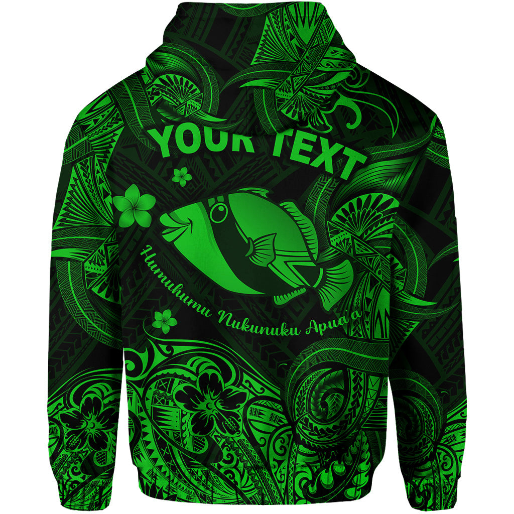 Custom Hawaii State Fish: Humuhumu Nukunuku Apuaa Polynesian Hoodie Unique Style Green LT8 - Polynesian Pride
