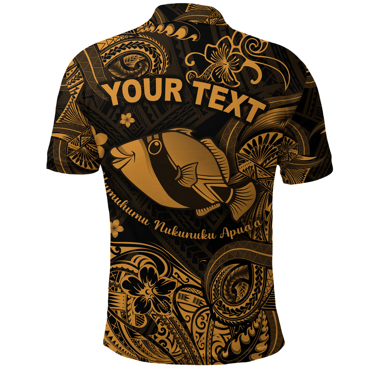 Custom Hawaii State Fish: Humuhumu Nukunuku Apuaa Polynesian Polo Shirt Unique Style Gold LT8 - Polynesian Pride
