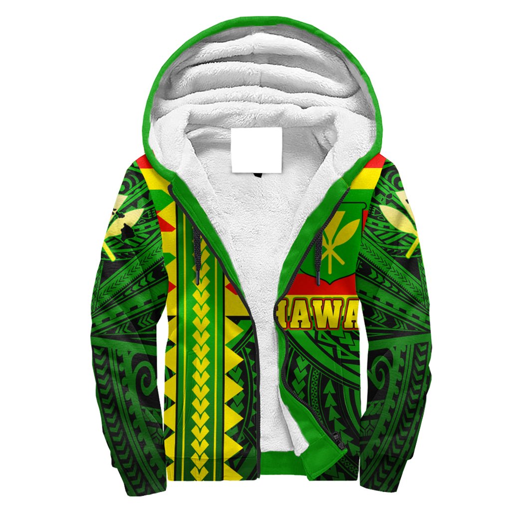 Hawaii - Hawaiian Kanaka Maoli Sherpa Hoodie - Speaka Style - AH Green - Polynesian Pride