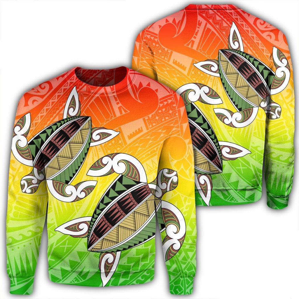 Hawaii Turtle Kanaka Maoli Sweatshirt - AH Unisex Black - Polynesian Pride