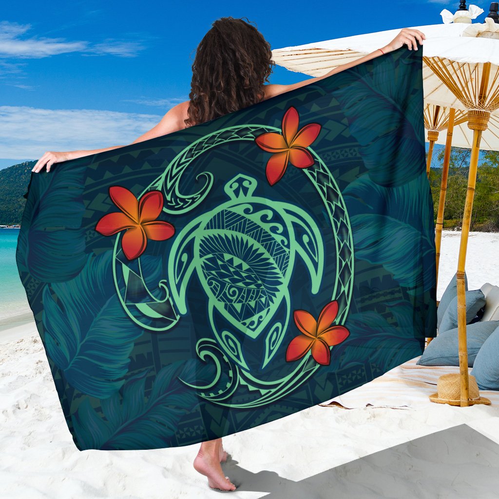 Hawaii Turtle Polynesia Tropical Sarong - Tax Style - AH Sarong One Size Blue - Polynesian Pride