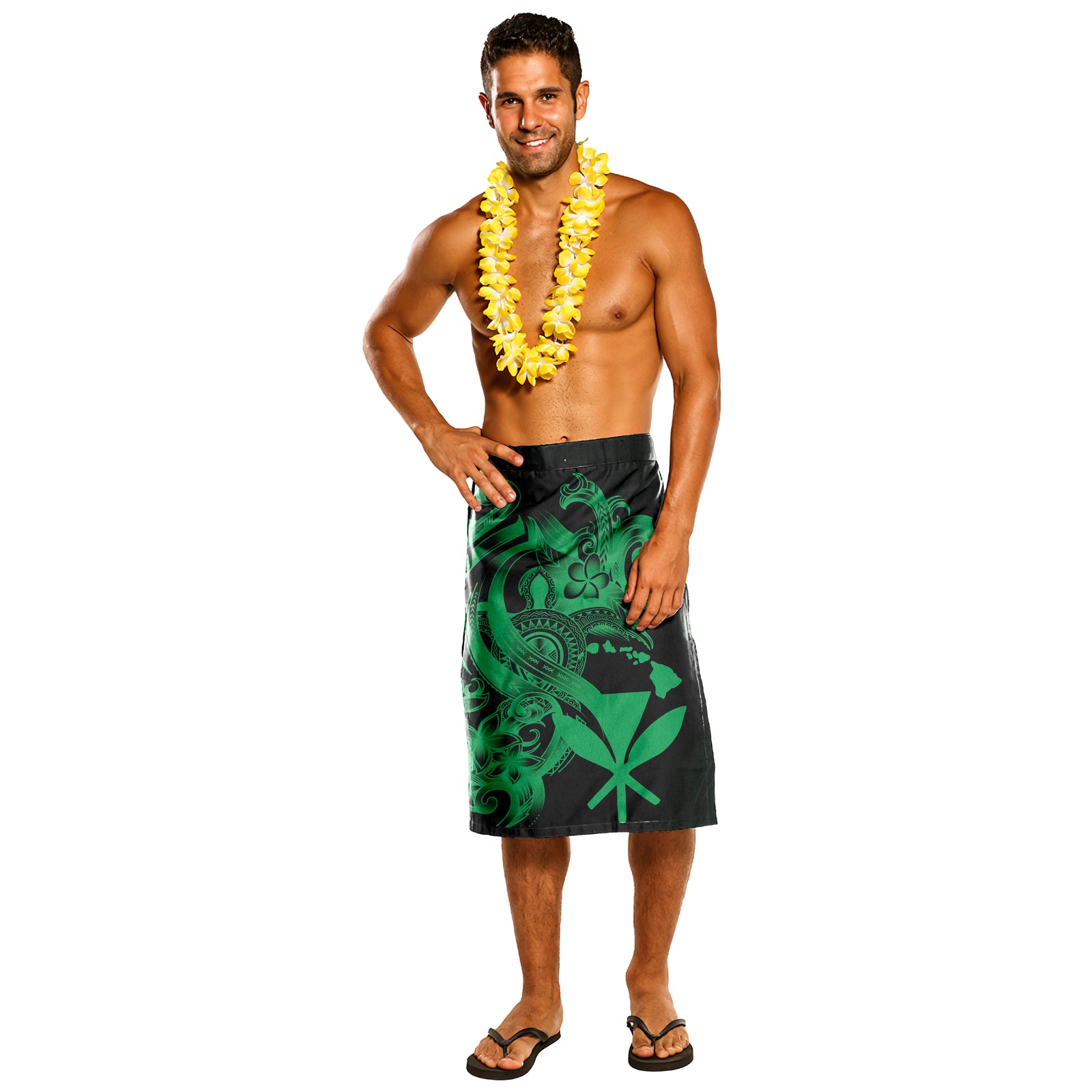Hawaii Lavalava - Polynesian Patterns Green Sea Turtle Style One Size Green - Polynesian Pride