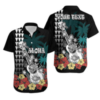 Custom Polynesian Matching Hawaiian Outfits For Couples Hawaii Ukulele Vintage Black Version LT9 - Polynesian Pride