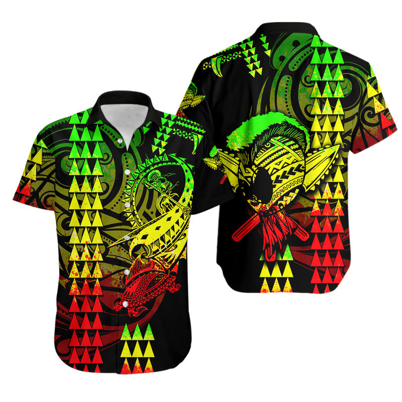 Polynesian Couple Outfits Hawaii Kakau Matching Dress and Hawaiian Shirt Polynesian Warrior Reggage LT6 - Polynesian Pride
