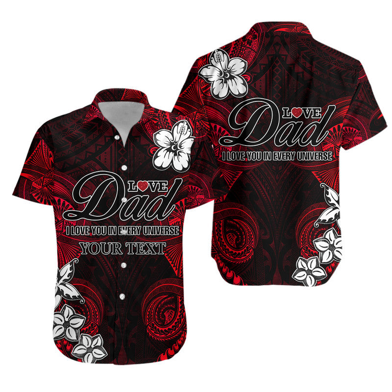 Custom Matching Hawaiian Shirt and Dress Polynesian Fathers Day I Love You In Every Universe Red LT8 No Dress Red - Polynesian Pride