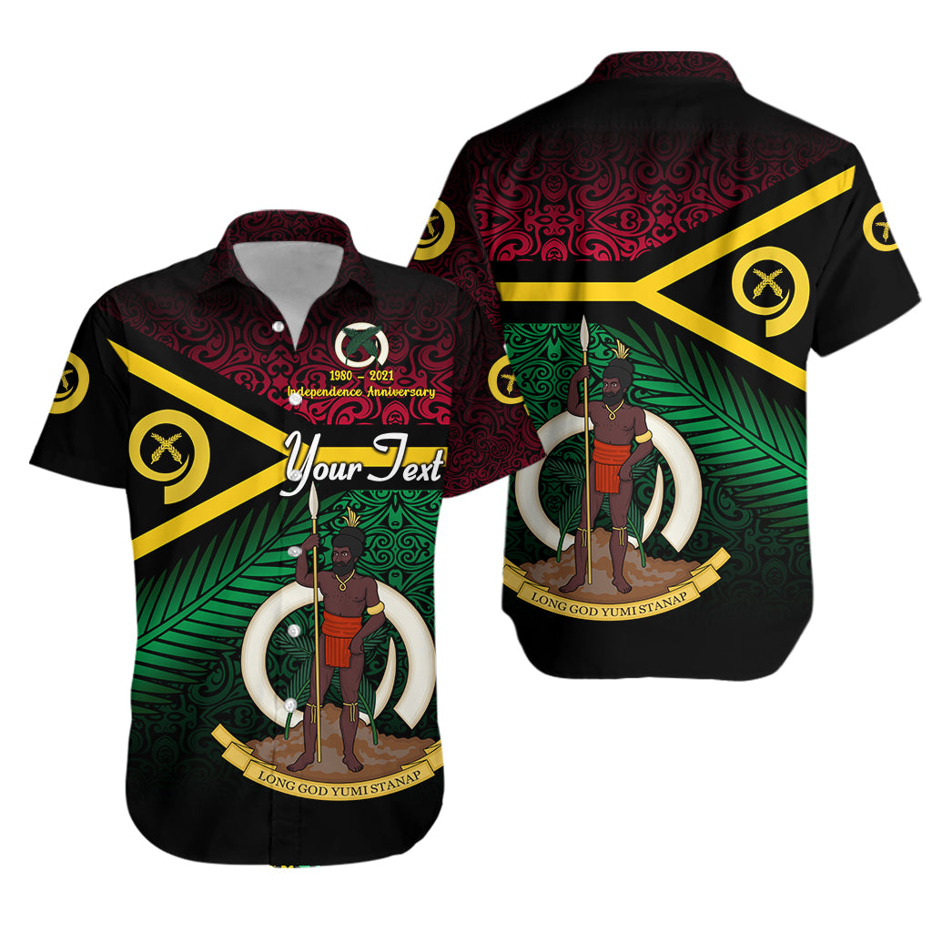 (Custom Personalised) Vanuatu Special Independence Anniversary Hawaiian Shirt Original Flag Style LT8 Unisex Black - Polynesian Pride