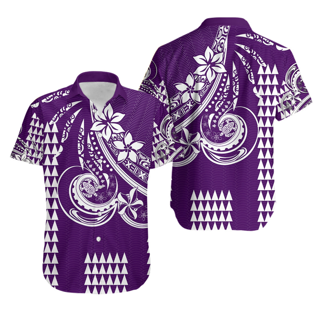 Hawaii Matching Hawaiian Outfit For Couples Kakau Hawaiian Polynesian Matching Dress and Hawaiian Shirt Purple LT6 No Dress Purple - Polynesian Pride
