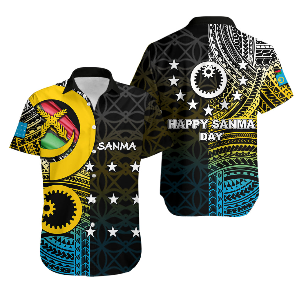 Sanma Day Hawaiian Shirt Of Vanuatu Pig Tusk LT6 Unisex Blue - Polynesian Pride