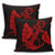 Hawaiian Anchor Poly Tribal Hibiscus Polynesian Pillow Covers Red - AH - Polynesian Pride