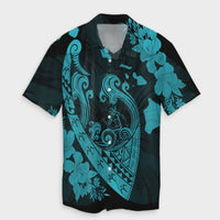 Matching Dress and Hawaiian Shirt Hawaii Fish Hook Hibiscus Banzai Surfing Polynesian Blue RLT14 - Polynesian Pride