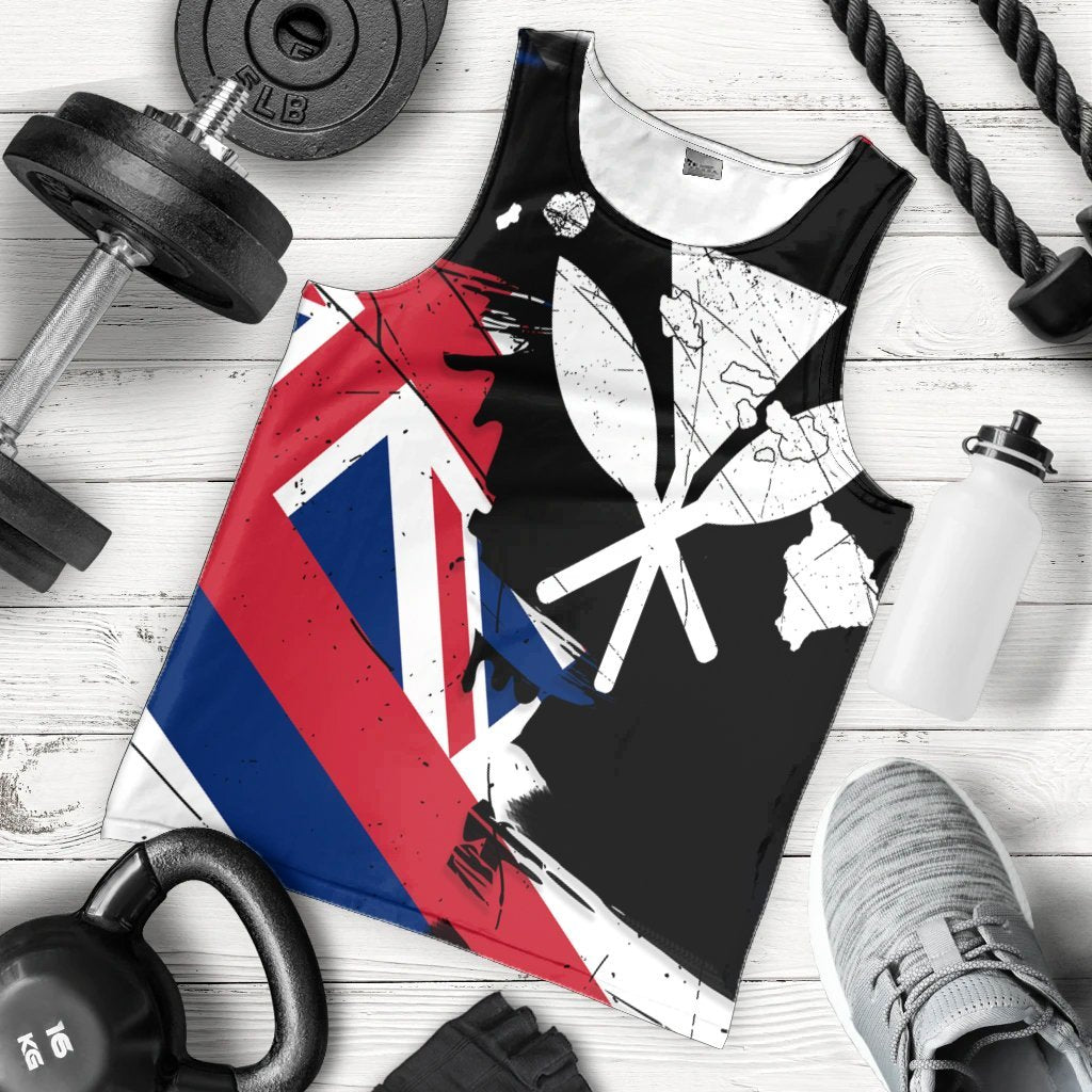 Hawaiian Flag Hawaii Map Kanaka Polynesian Tank Top - Classic Style - Polynesian Pride