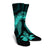 Hawaiian Hibiscus Memory Turtle Polynesian Crew Socks Turquoise - AH - Polynesian Pride